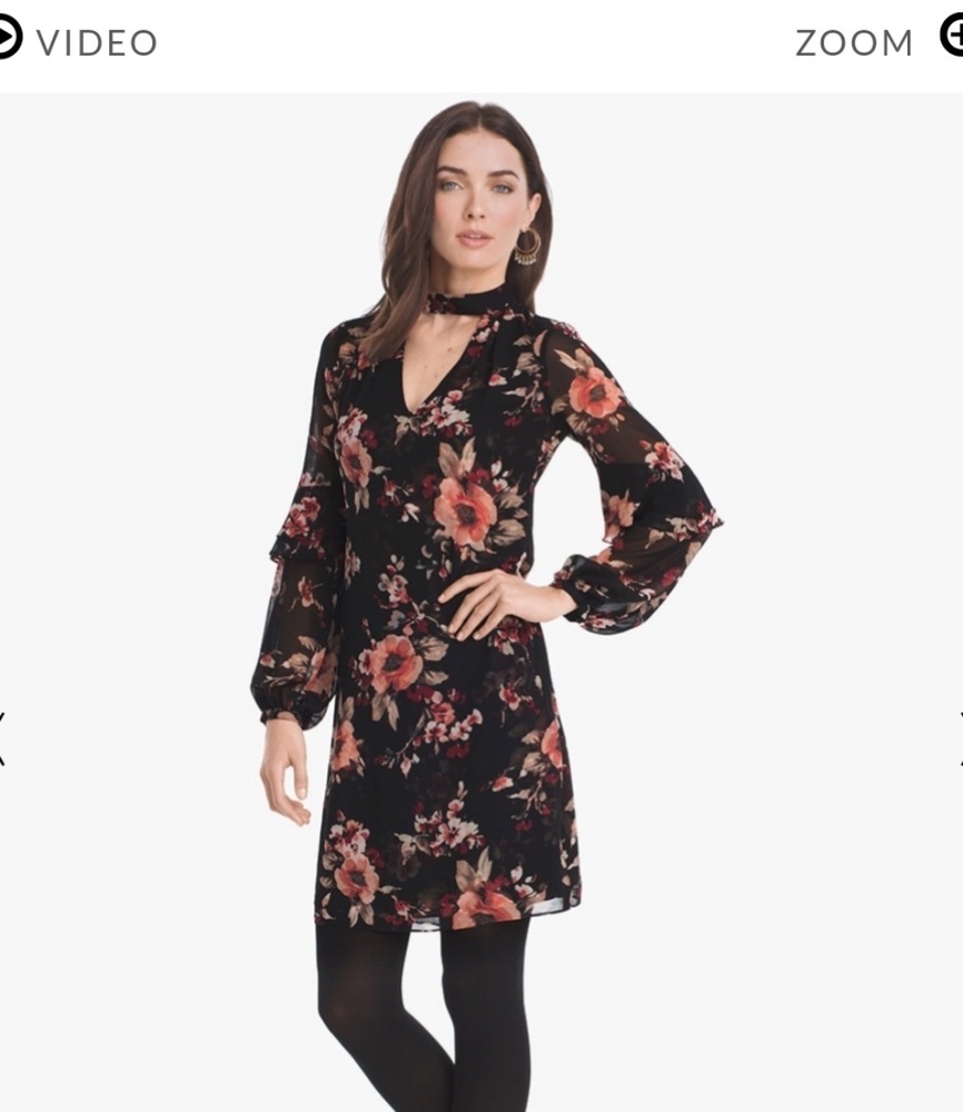 White house black market floral choker dress. NWT